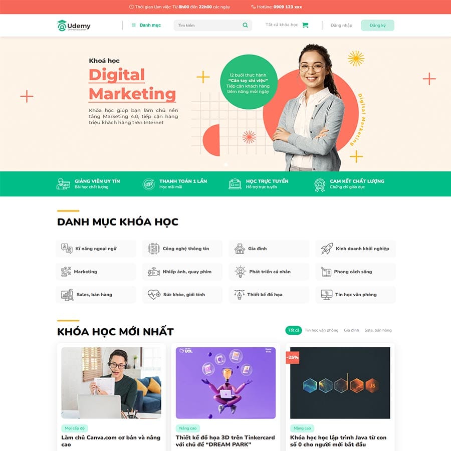 Theme bán khóa học 03