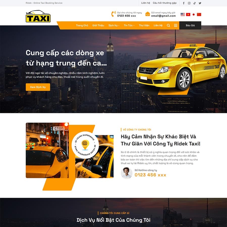 Theme dịch vụ thuê xe taxi 06