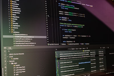 developer working with multiple code screens and AI suggestions