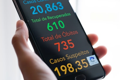 mobile phone showing website analytics
