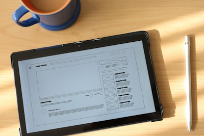 user navigating a modern real estate website on tablet