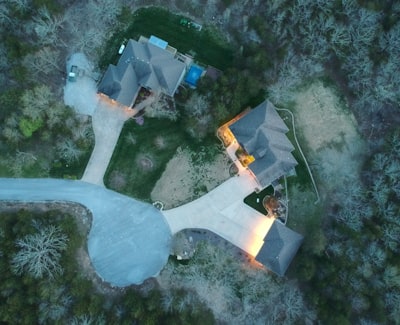 smart home technology and drone view