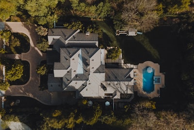 aerial view of luxury real estate property