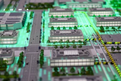 futuristic smart city with integrated smart homes