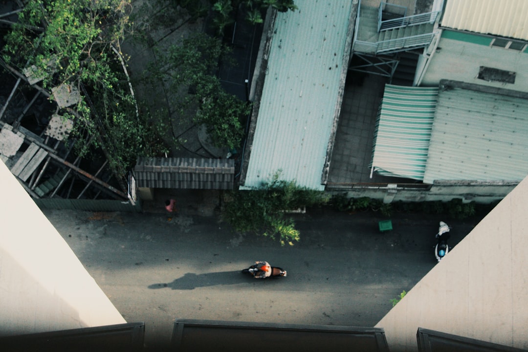 aerial photography of person riding on motorcycle