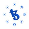 a blue number five surrounded by icons